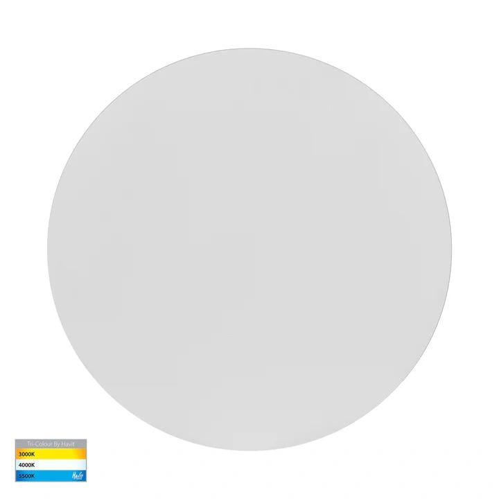 HV3593T- Halo 250mm 18W TRI Colour LED Wall Light WHITE WALL LIGHT