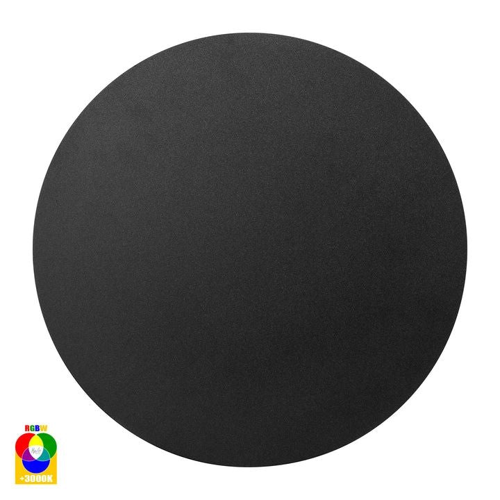 HV3594RGBW- Halo 300mm 24W RGBW LED Wall Light BLACK WALL LIGHT
