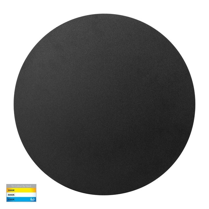 HV3594T- Halo 300mm 24W TRI Colour LED Wall Light BLACK WALL LIGHT