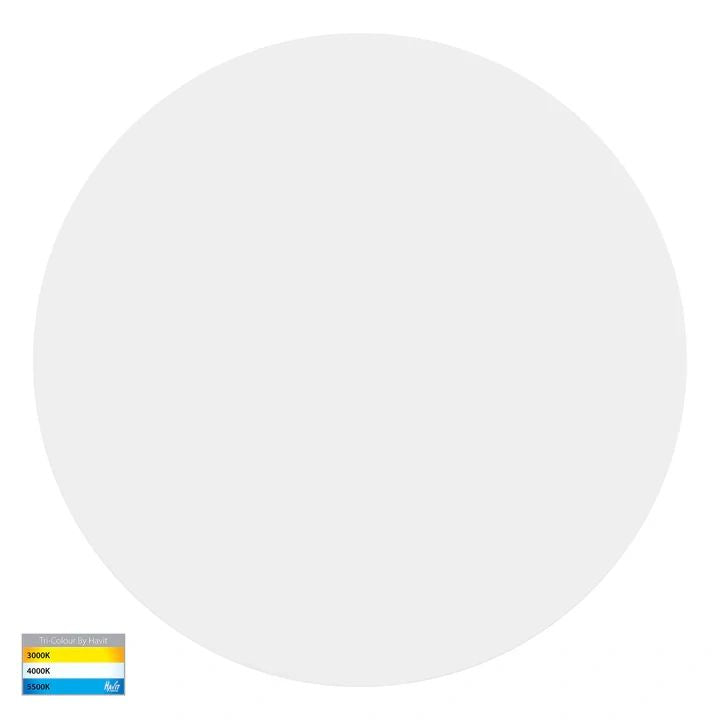 HV3594T- Halo 300mm 24W TRI Colour LED Wall Light WHITE WALL LIGHT