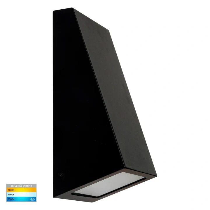 HV3601T- Taper 9W TRI Colour LED Wedge Wall Light BLACK WALL LIGHT