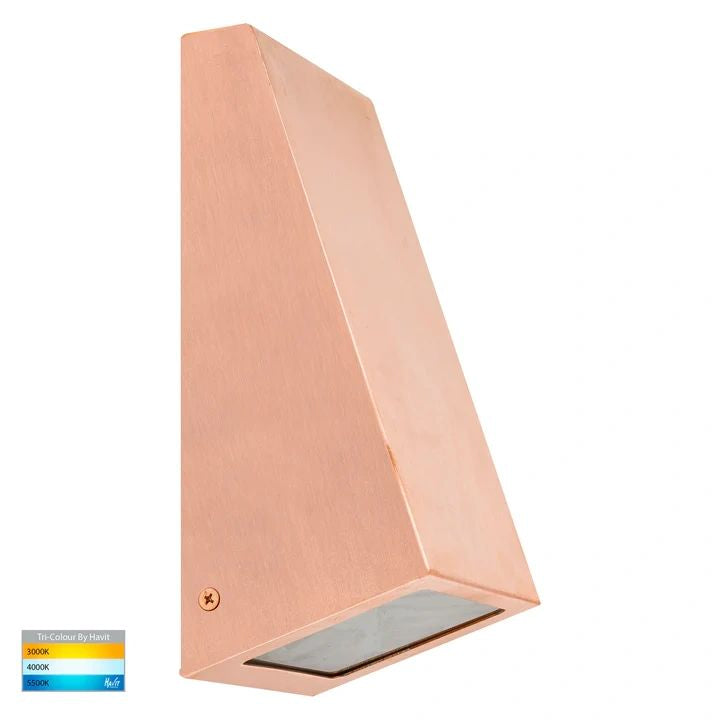 HV3601T- Taper 9W TRI Colour LED Wedge Wall Light COPPER WALL LIGHT
