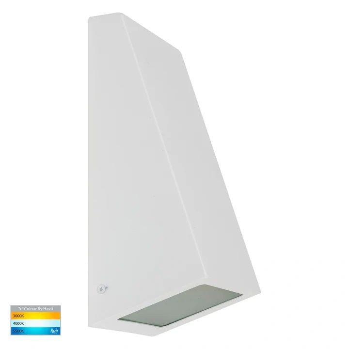 HV3601T- Taper 9W TRI Colour LED Wedge Wall Light WHITE WALL LIGHT