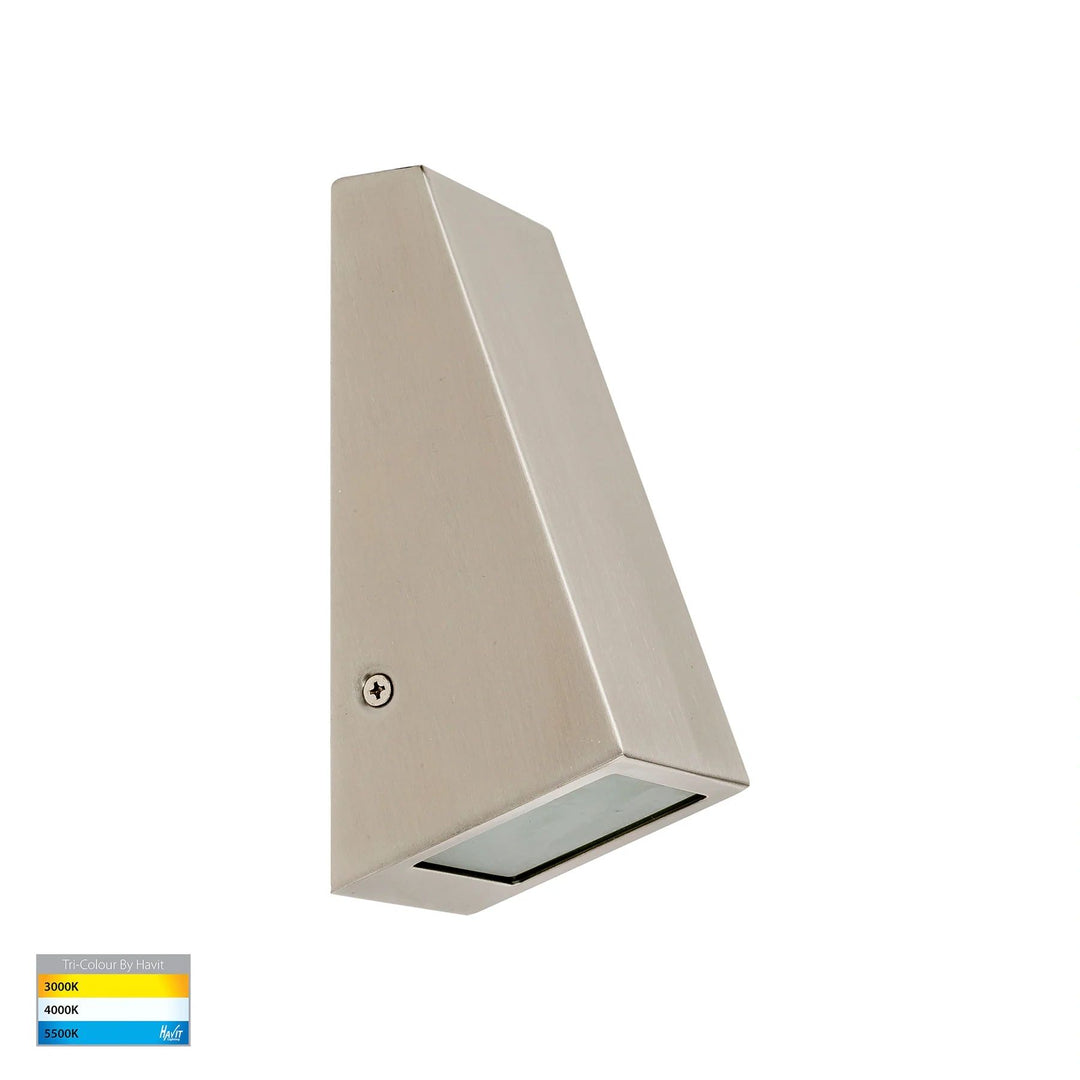 HV3602T-Taper Copper TRI Colour LED Wedge Wall Light 316 STAINLESS STEEL WALL LIGHT