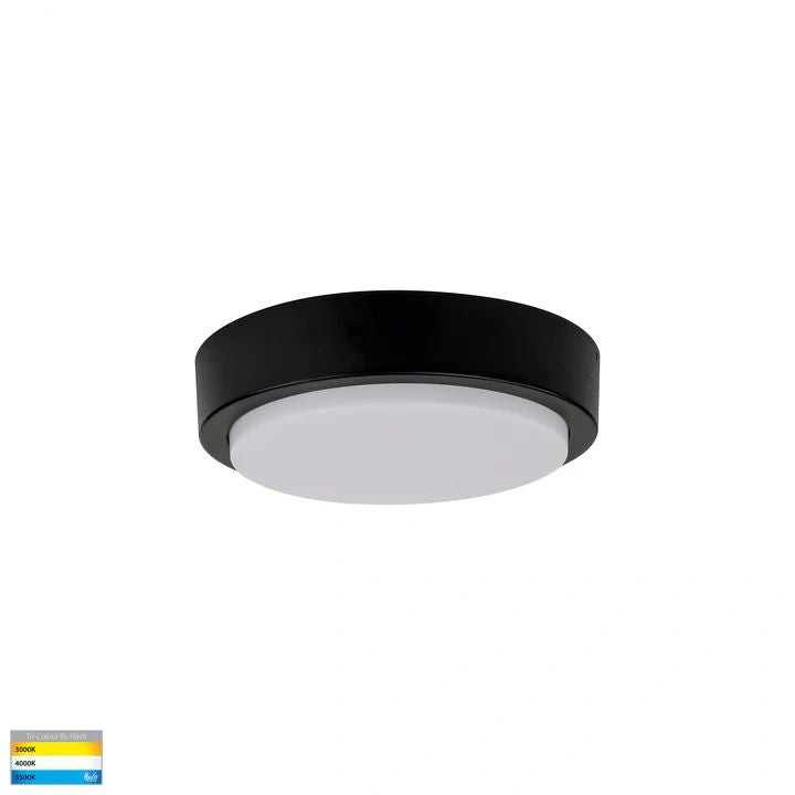 HV36051T- Liptor 10w 200mm Ceiling Mounted LED Oyster BLACK Ceiling lights