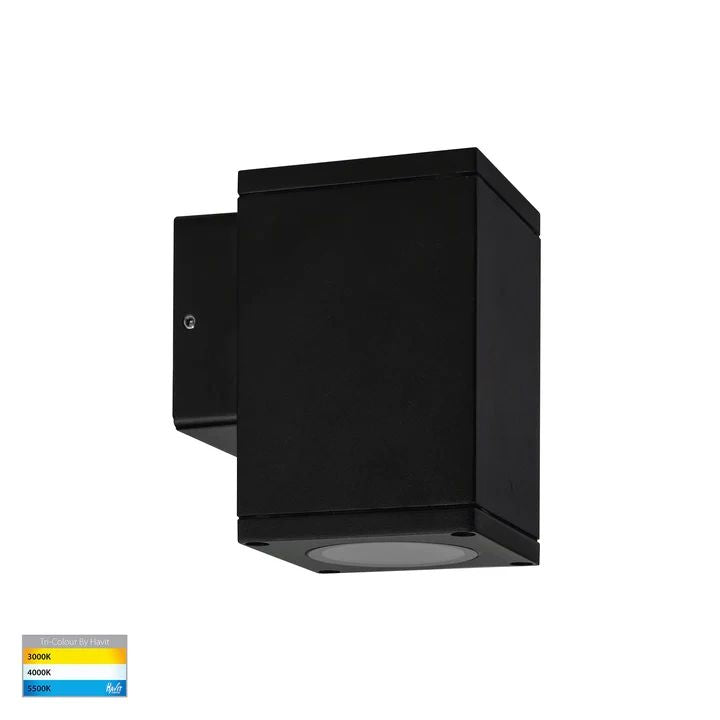 HV3623T- Quadru Square TRI Colour Fixed Down LED Wall Light BLACK WALL LIGHT