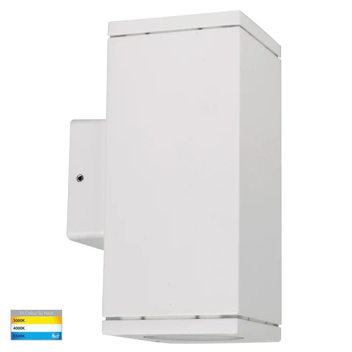HV3624T- Quadru Square TRI Colour Up & Down LED Wall Light WHITE WALL LIGHT