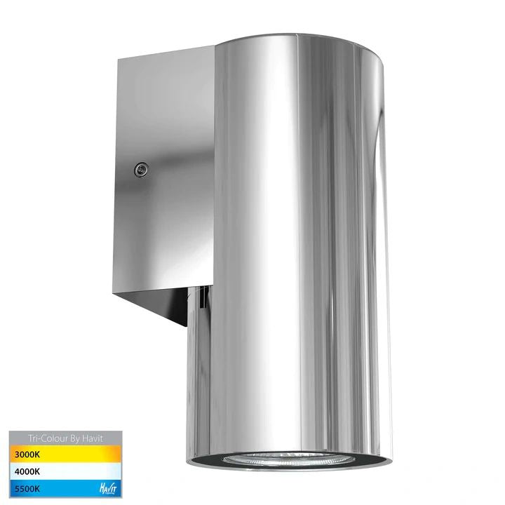 HV3625T- Aries 6W Fixed Down LED Wall Light POLISHED 316 STAINLESS STEEL WALL LIGHT