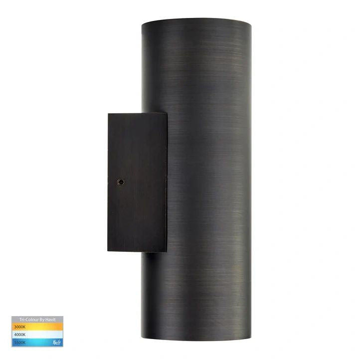 HV3626T- Aries TRI COLOUR LED Up & Down Wall Light ANTIQUE BRASS WALL LIGHT