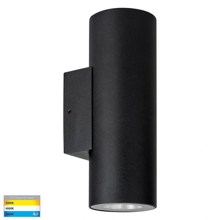 HV3626T- Aries TRI COLOUR LED Up & Down Wall Light BLACK WALL LIGHT