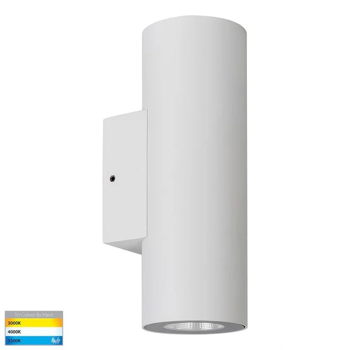 HV3626T- Aries TRI COLOUR LED Up & Down Wall Light WHITE WALL LIGHT