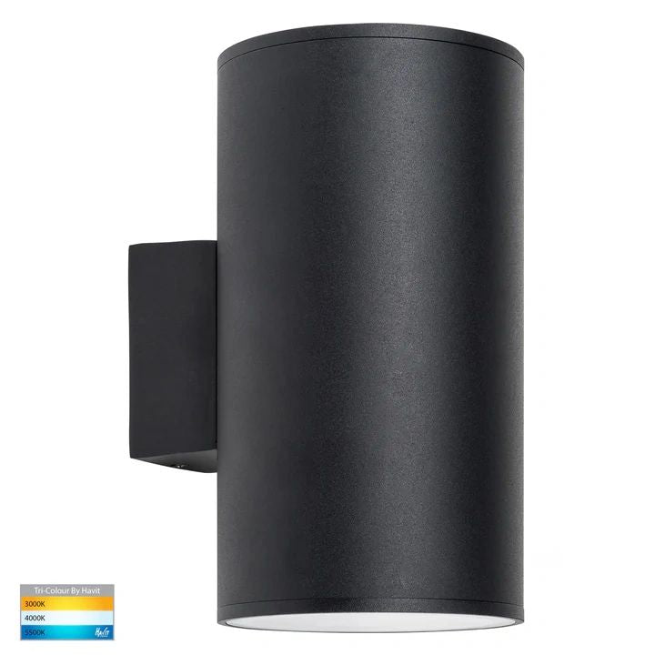 HV3629T- Porter Up & Down LED Wall Light BLACK ROUND WALL LIGHT