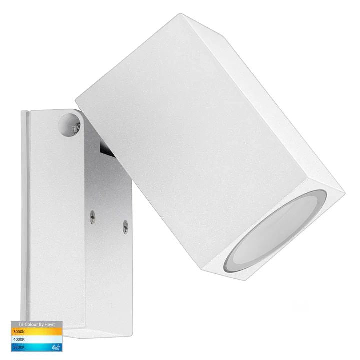 HV3630T- Accord TRI Colour Single Adjustable Spot Light WHITE WALL LIGHT
