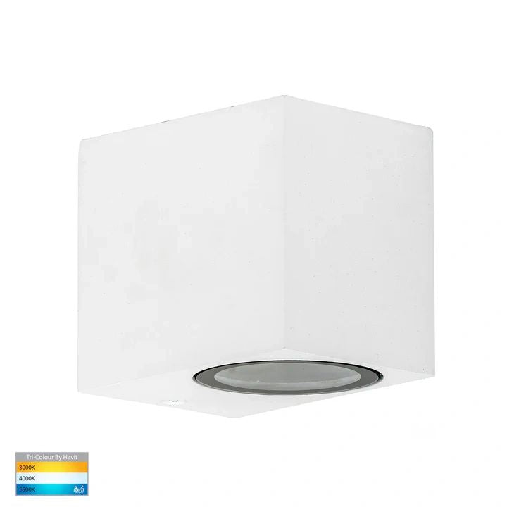 HV3631T- Accord TRI Colour Fixed Down LED Wall Light WHITE WALL LIGHT