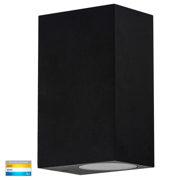 HV3632T- Accord TRI Colour Up & Down LED Wall Light BLACK WALL LIGHT