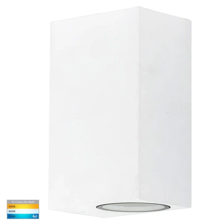 HV3632T- Accord TRI Colour Up & Down LED Wall Light WHITE WALL LIGHT