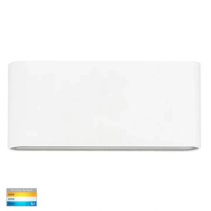 HV3643T- Lisse Black Fixed Down TRI Colour LED Wall Light 12V DC WALL LIGHT