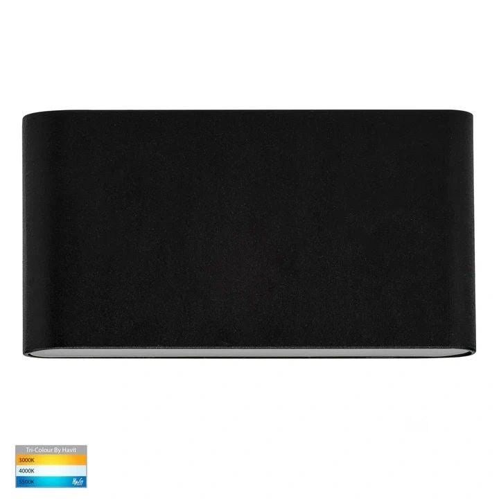 HV3644T- Lisse 5W Up & Down TRI Colour LED Wall Light BLACK WALL LIGHT