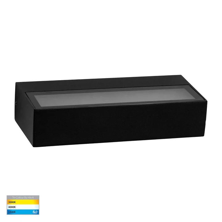 HV3654T- Siena 160mm LED Uplighter Wall Light BLACK WALL LIGHT