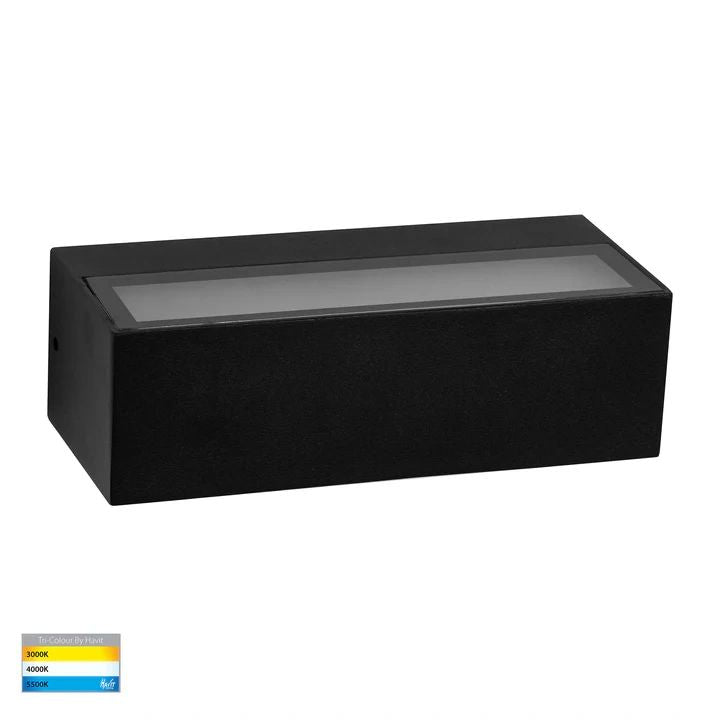 HV3655T- Siena White LED 160mm Up & Down Wall Light BLACK WALL LIGHT