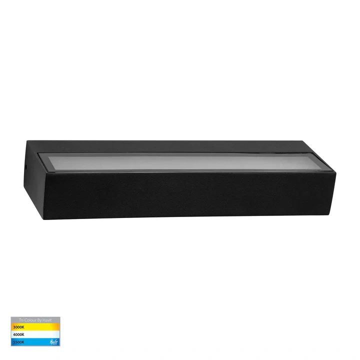 HV3656T-Siena 220mm 9w LED Uplighter Wall Light BLACK WALL LIGHT
