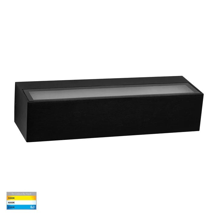 HV3657T- Siena 220mm 6w LED Up & Down Wall Light Black WALL LIGHT
