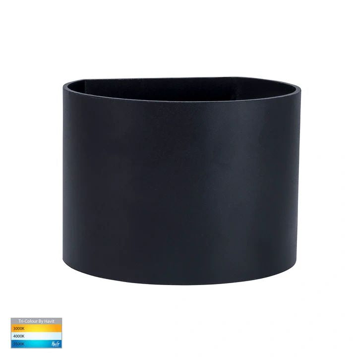 HV3658T- Versa Round Up & Down Wall Light BLACK WALL LIGHT
