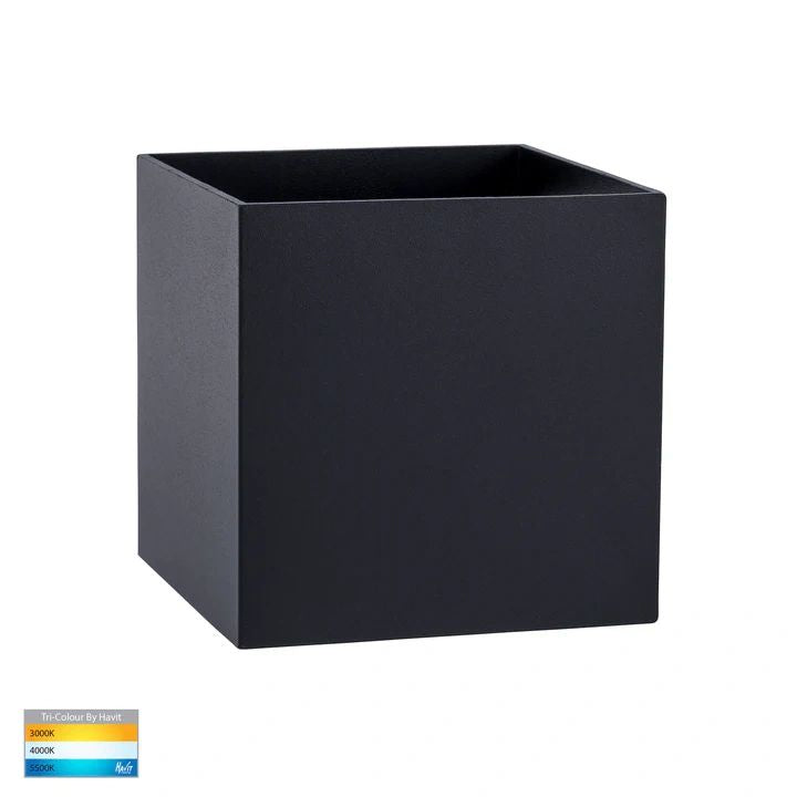 HV3658T-SQ- Versa Square 100mm Up & Down Wall Light BLACK WALL LIGHT