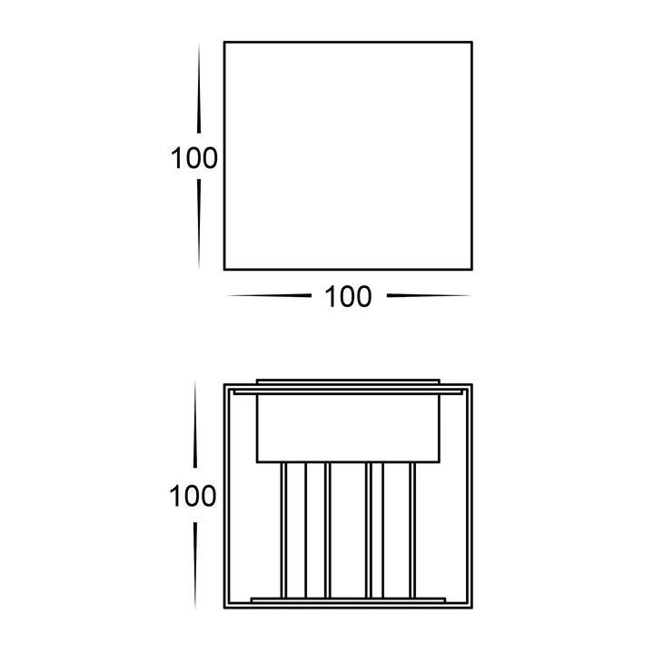 HV3658T-SQ- Versa Square 100mm Up & Down Wall Light WALL LIGHT