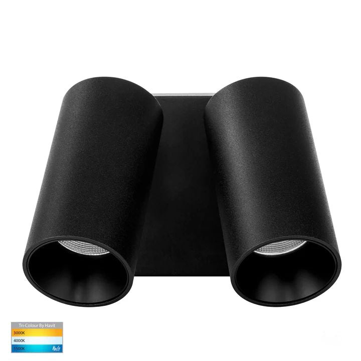 HV3683T- Revo Double Adjustable Wall Light BLACK WALL LIGHT