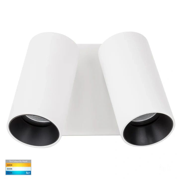 HV3683T- Revo Double Adjustable Wall Light WHITE WALL LIGHT