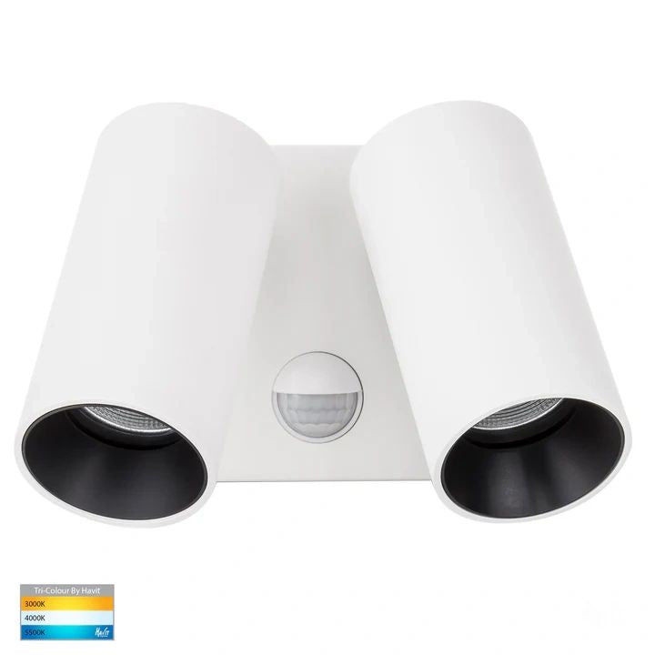 HV3684T- Revo Double Adjustable Wall Light With Sensor WHITE WALL LIGHT