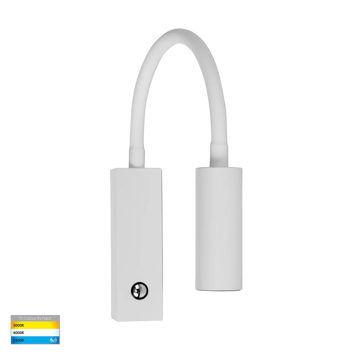 HV3687T - Lesen Black/White Single Adjustable Wall Light with Flexible Arm WALL LIGHT