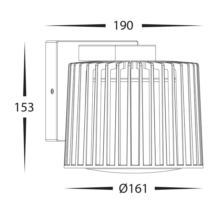 HV3694W-BLK - Lumo Aluminium Black Wall Light WALL LIGHT