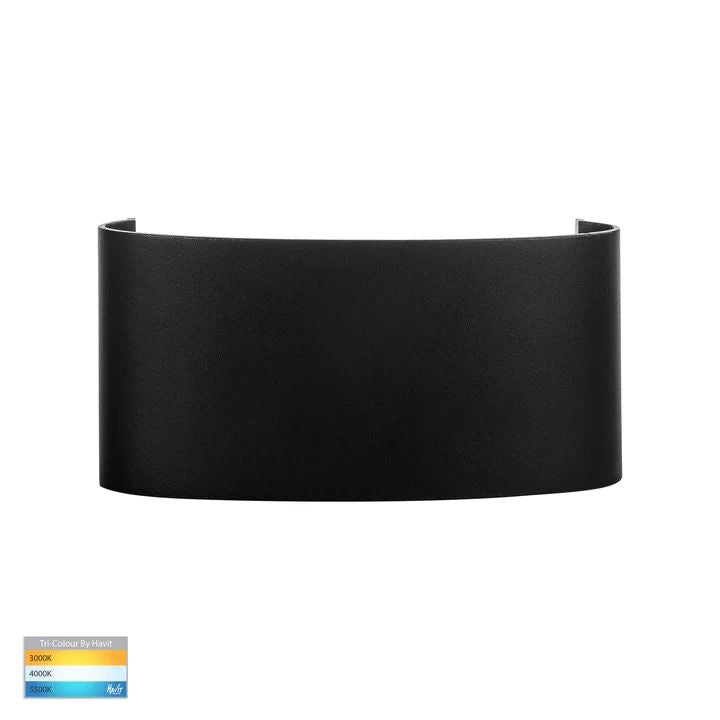 HV3696T- Maro 168mm Up & Down TRI Colour LED Wall Light BLACK WALL LIGHT