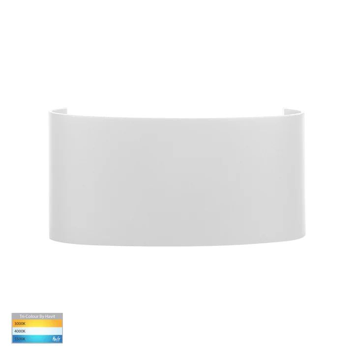 HV3696T- Maro 168mm Up & Down TRI Colour LED Wall Light WHITE WALL LIGHT