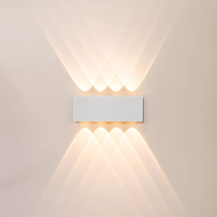 HV3697T- Maro. 218mm Up & Down TRI Colour LED Wall Light WHITE WALL LIGHT