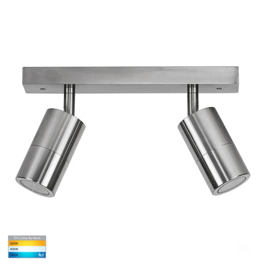 HV4001T-2 - Tivah 2 Light TRI Colour LED Bar Lights Titanium Spot light