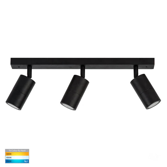 HV4001T-3 - Tivah 3 Light TRI Colour Bar Light Black Spotlight