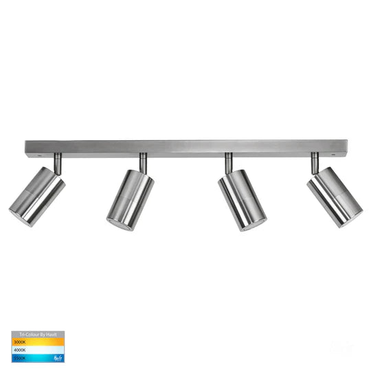 HV4001T-4- Tivah 4 Light TRI Colour LED Bar Lights Titanium Spot light
