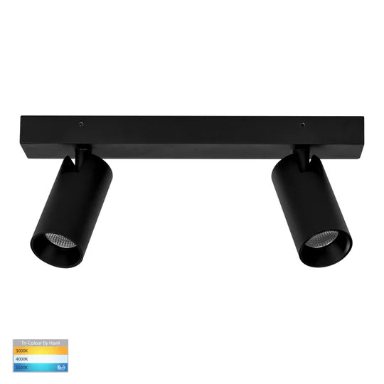 HV4002T-2 - Revo 2 Light TRI Colour LED Bar Light Black Spot light