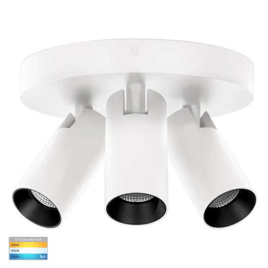 HV4002T-3-RND - Revo 3 Light TRI Colour Round Plate White Spot light