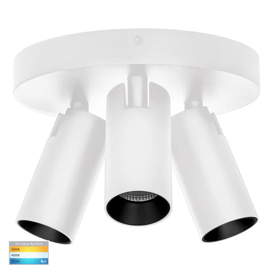 HV4002T-3-RND - Revo 3 Light TRI Colour Round Plate Spot light