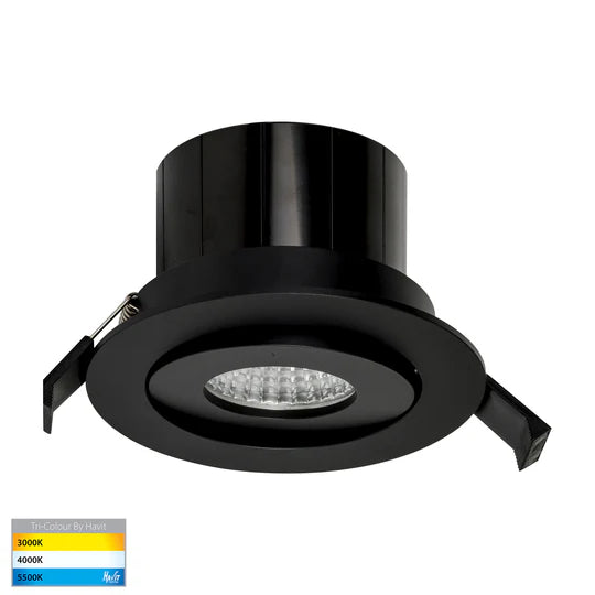 HV5512T - Prime Black/White Tilt LED Downlight Black Downlight
