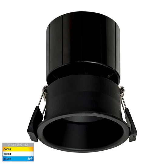HV5513T - Prime Black/White Fixed Deep LED Downlight Black Downlight