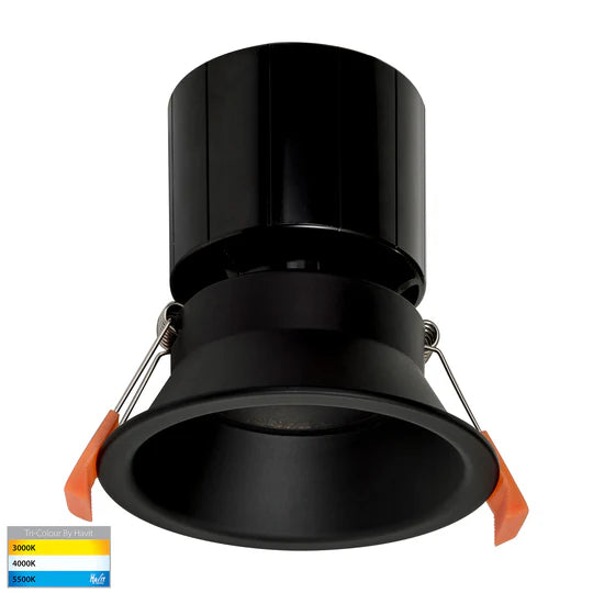 HV5514T- Prime Black/White Fixed Deep LED Downlight Black Downlight