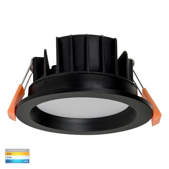 HV5522T - Polly Polycarbonate Black/White Fixed LED Downlight Black Downlight