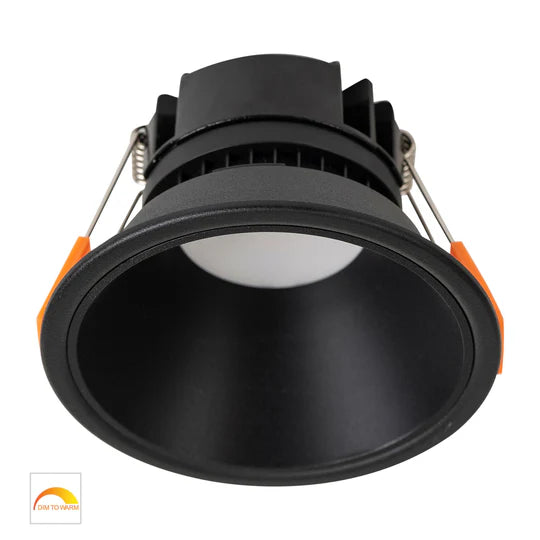 HV5528D2W - Gleam Black/White Fixed Dim to Warm LED Downlight Black Black Downlight