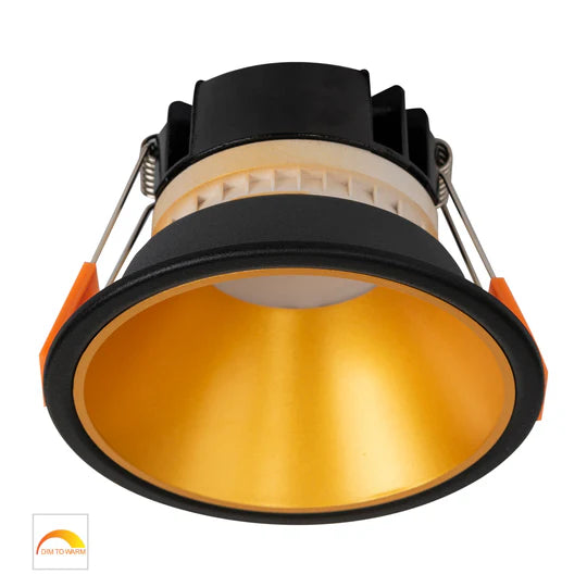 HV5528D2W - Gleam Black/White Fixed Dim to Warm LED Downlight Gold Black Downlight