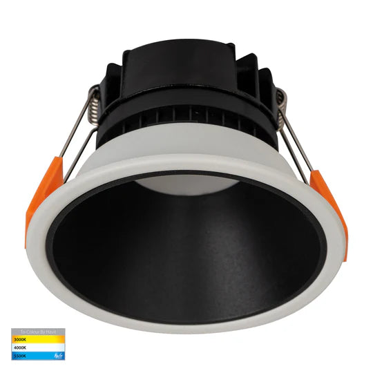 HV5528D2W - Gleam Black/White Fixed Dim to Warm LED Downlight Black White Downlight